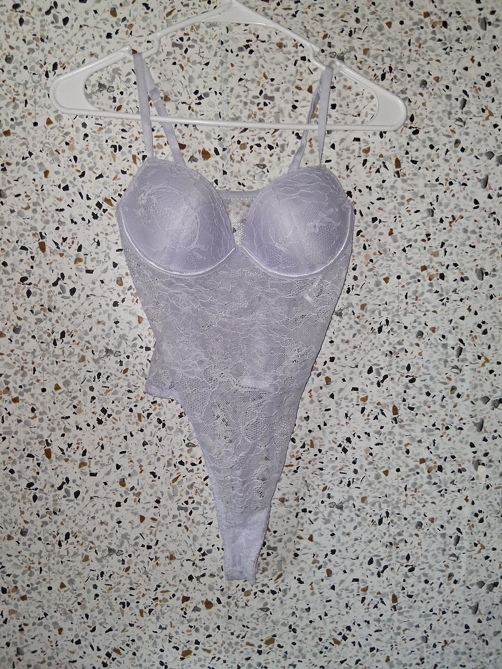 Forever 21 Faded Purple Lace Underwire Padded Teddy Lingerie Bodysuit Small